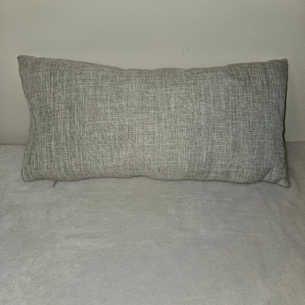 Decorative Gray Pillow with Hugs & Kisses Design - Picture 2 of 4